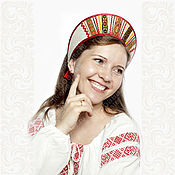 Русский стиль handmade. Livemaster - original item Folk headdress Lelya, Russian crown, folk tiara. Handmade.