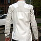 White Leather Jacket. Jackets for men. Lollypie - Modiste Cat. My Livemaster. Фото №6