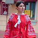 Dress Embroidered Red Maxi Linen Dress Vyshyvanka Ukrainian. Dresses. 'Viva'. Online shopping on My Livemaster.  Фото №2