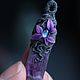 Order Purple forest wood pendant with amethyst and moonstone. Secret Jar. Livemaster. . Pendants Фото №3
