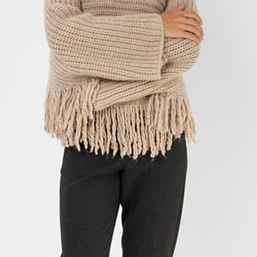 Пончо свитер из хлопка Ват Градиент цвет серый - азуль