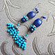 Earrings 'Shagane' (lapis, turquoise), Earrings, Moscow,  Фото №1