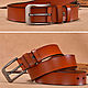 Men's leather belt 'Iney' sand, genuine leather. Straps. EZCASE - Leather Design Studio. Online shopping on My Livemaster.  Фото №2