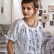 Одежда handmade. Livemaster - original item Cotton dress, embroidery lace boho sun 
