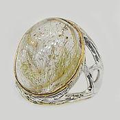 Украшения handmade. Livemaster - original item Ring made of 925 silver with rutile quartz 