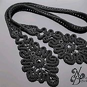 Украшения handmade. Livemaster - original item Beaded lace tie and earrings. Handmade.