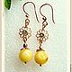 Earrings 'Monoski' amber, rose gold plated. Earrings. Frollena II. Natural Baltic amber. My Livemaster. Фото №6