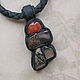 Choker with stones in the skin 'Turtle', Pendants, Moscow,  Фото №1