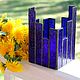 Blue. Decorative stained glass candle holder glass. Stained glass. Glass Flowers. My Livemaster. Фото №6