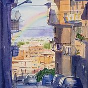 Картины и панно handmade. Livemaster - original item Street of Europe painting Italy island of Sicily cityscape. Handmade.