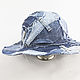 Order Women's denim hat Panama made of denim Fashionable headdress. Modern and vintage embroidery. Livemaster. . Hats1 Фото №3