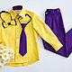Комплект для мальчика, желто-фиолетовый. Блузки и рубашки. 12 кг Счастья (Катерина Пешкова). Интернет-магазин Ярмарка Мастеров.  Фото №2