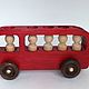 Car Bus with passengers Cherry. Rolling Toys. Shop Grizunok teether. Online shopping on My Livemaster.  Фото №2