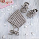 Order A gift for a newborn: a hat and booties for a boy gray. babyshop. Livemaster. . Gift for newborn Фото №3