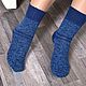 Order Knitted socks, Aviator 41-42 size,blue men's elite wool. knitsockswool. Livemaster. . Socks Фото №3