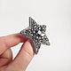 Order Brooch silver Star, embroidered with beads and pearls. Zveva. Livemaster. . Brooches Фото №3