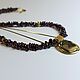  Гранатовый. Чокер. Стиль + Мода. Ярмарка Мастеров.  Фото №5