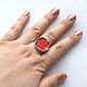 Round ring red color. Rings. fiorellino. Online shopping on My Livemaster.  Фото №2