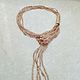 Necklace-tie.Oligoclase,quartz,leather,silver(Brunello Cucinelli style, Necklace, Sergiev Posad,  Фото №1