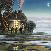Картины и панно handmade. Livemaster - original item Oil painting on canvas "House on the swamp". Handmade.
