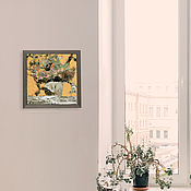 Картины и панно handmade. Livemaster - original item Painting Bouquet (olive, ochre). Handmade.