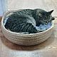 Basket bed for a cat. Lodge. Nadezhda Solly crochet. My Livemaster. Фото №4