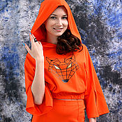 Одежда handmade. Livemaster - original item Women`s summer suit - trousers with stripes and a hooded T-shirt. Handmade.