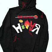 Одежда handmade. Livemaster - original item Sweatshirt Hoodie Hoodie Printed Sweatshirt Sports Jacket. Handmade.