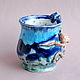 Taza con decoración de Pulpo. Mugs and cups. Mila. Ярмарка Мастеров.  Фото №4