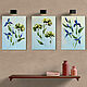 3 Mini paintings with irises without a frame. Small oil paintings for the kitchen, Pictures, Moscow,  Фото №1