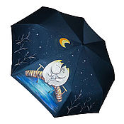 Аксессуары handmade. Livemaster - original item Womens umbrella folding automatic design pattern Moomins. Handmade.