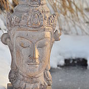 Для дома и интерьера handmade. Livemaster - original item Buddha`s head with a crown on a tree stand. Handmade.