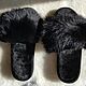 Sheepskin slippers with arctic fox for women, Slippers, Moscow,  Фото №1