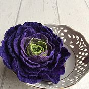 Украшения ручной работы. Ярмарка Мастеров - ручная работа Rose purple wool brooch. Handmade.