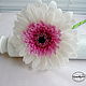 Gerbera pink and White polymer clay. Composition. Marina Zhadan. My Livemaster. Фото №5