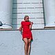 Красное мини платье с разрезами «Токио». Платья. Анна Вычугжанина. Ярмарка Мастеров.  Фото №4