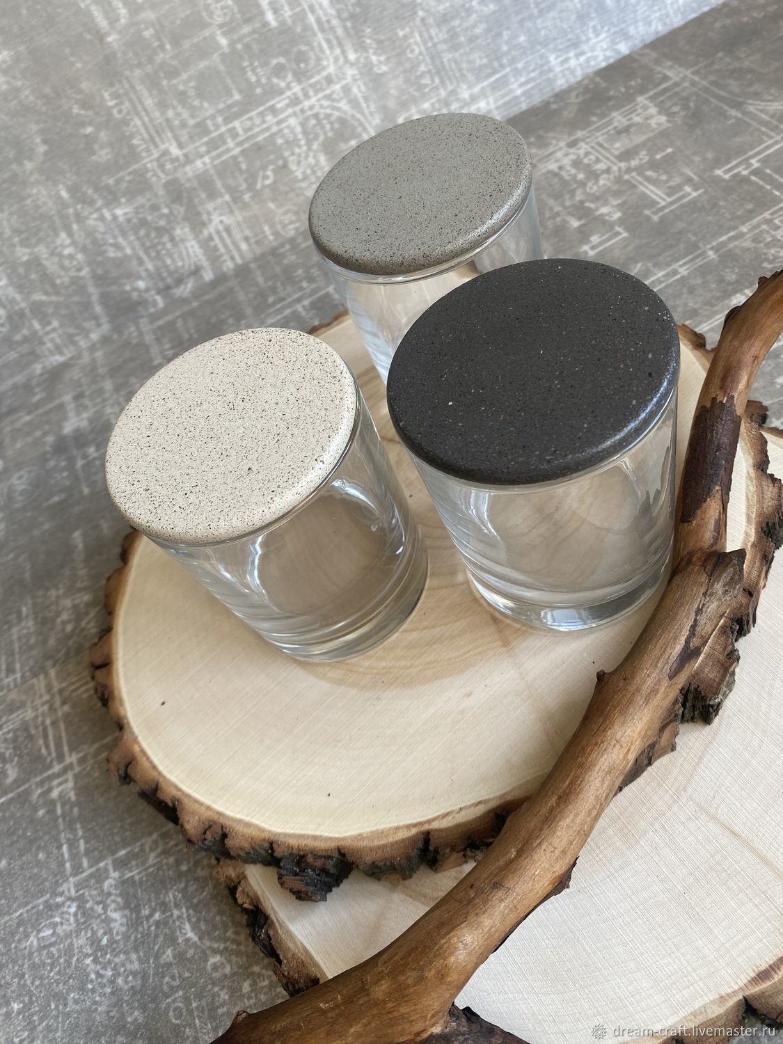 Крышки для свечей из бетона для стакана из стекла в интернет-магазине ...