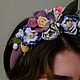 Headband with flowers. Bilateral. Pink-blue. Headband. Nataly Kara - одежда из тонкого войлока. My Livemaster. Фото №4