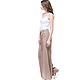 Beige Palazzo pants made of 100% linen. Pants. LINEN & SILVER ( LEN i SEREBRO ). My Livemaster. Фото №5