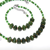 Украшения handmade. Livemaster - original item Jewelry Set jade Choker necklace and bracelet. Handmade.