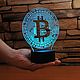 Биткоин (Bitcoin) - гравировка с подсветкой. Именные сувениры. Аня Гравировка с подсветкой Firefly (Firefly-kirov). Ярмарка Мастеров.  Фото №6