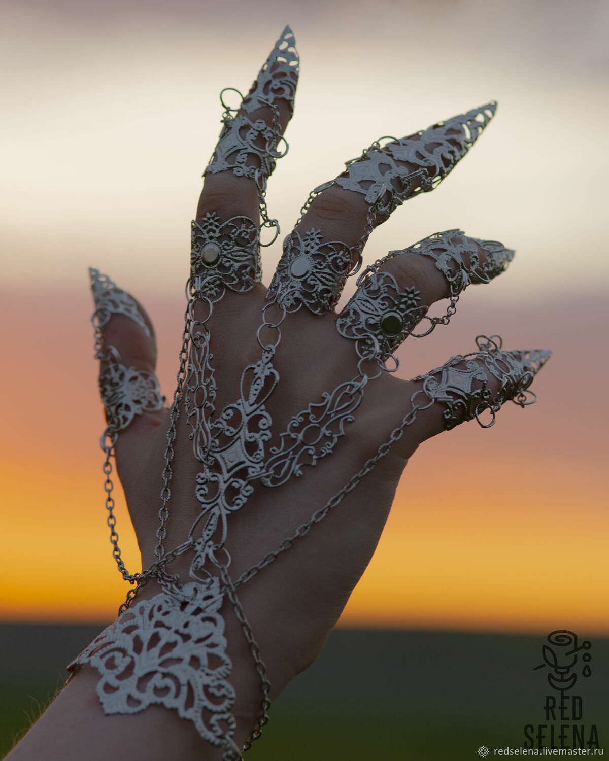 Слейв-браслет с кольцами когтями на фаланги пальцев в интернет-магазинеЯрмарка Мастеров по цене 3300 ₽ – RKS6ARU