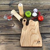 Посуда handmade. Livemaster - original item Cutting Board for serving steak and grill made of solid ash with firing. Handmade.
