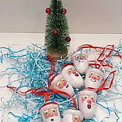 Сувениры и подарки handmade. Livemaster - original item Christmas decorations: Santa Claus Wooden Christmas Tree 7pcs. Handmade.