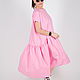 Linen women's dress with flounces, pink dress - DR0531LE, Dresses, Sofia,  Фото №1