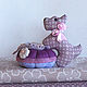 Textile dog. Interior decoration, needle box, lilac. Needle beds. Elena Gavrilova. Online shopping on My Livemaster.  Фото №2