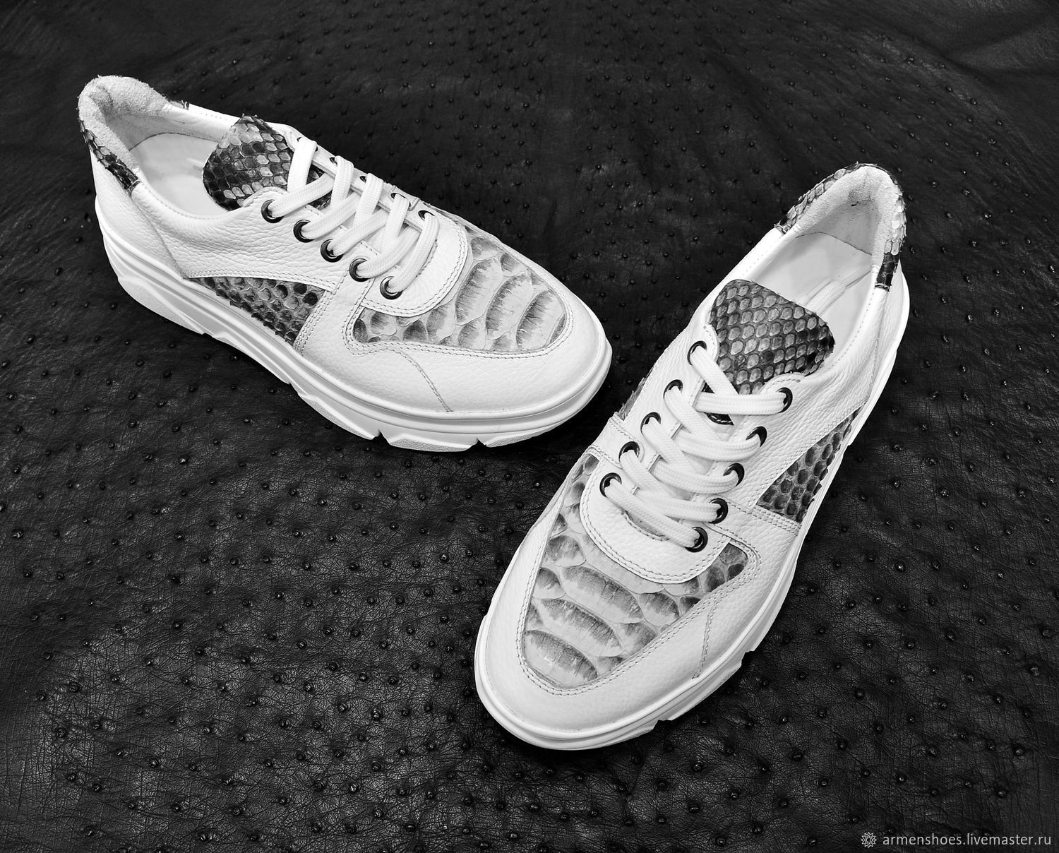 Sneakers made of genuine python leather and genuine leather, Sneakers, Tosno,  Фото №1