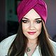 Чалма весенняя из замши Темная фуксия. Чалмы. SOFIE ACCESSORIES. Интернет-магазин Ярмарка Мастеров.  Фото №2