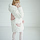 Детская шуба для девочки белая с розовым сердечком, Верхняя одежда детская, Москва,  Фото №1