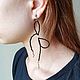 Серьги-пусеты Бантики из черной шпинели. Серьги-пусеты. BeadsGravity | Броши, серьги, колье. Интернет-магазин Ярмарка Мастеров.  Фото №2